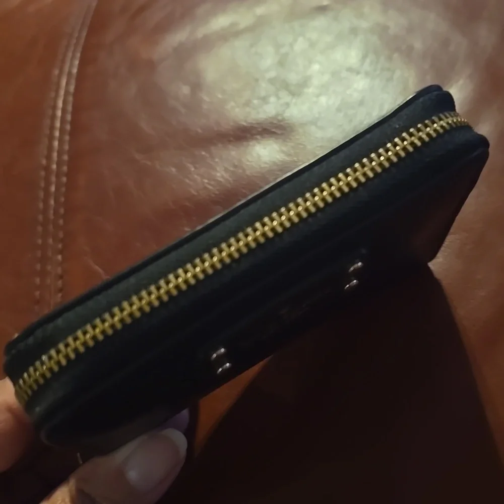 Kate Spade Black Leather Wallet with Gold Accents
